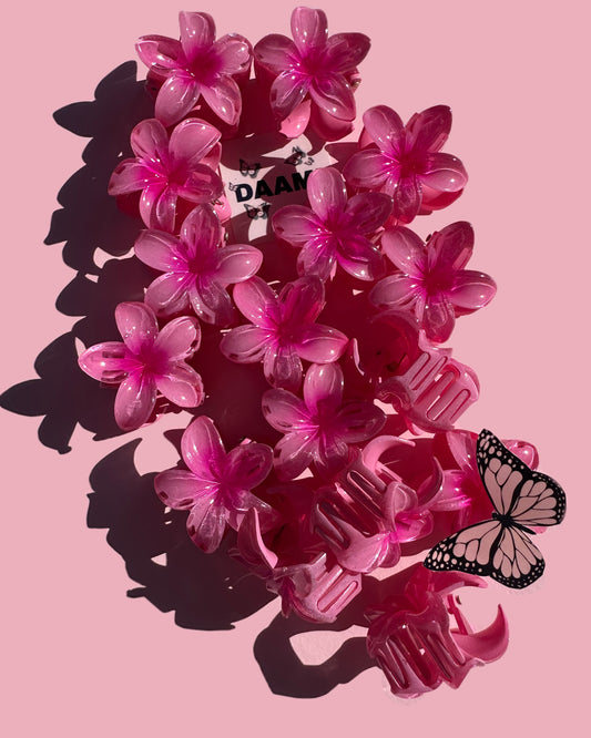 Duo mini gancho de flor pink